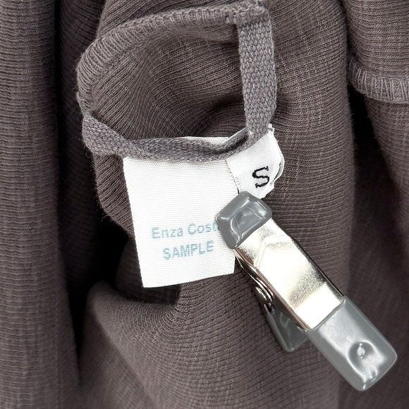 ENZA COSTA Textured Rib Sleeveless Maxi Dress Womens Small Iron Gray Minimalist - Picture 11 of 12